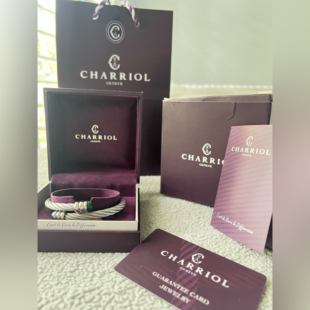 Charriol Cable Bracelet with Malachite Bracelet